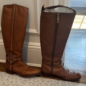 Tory Burch Brown Leather Riding Boots